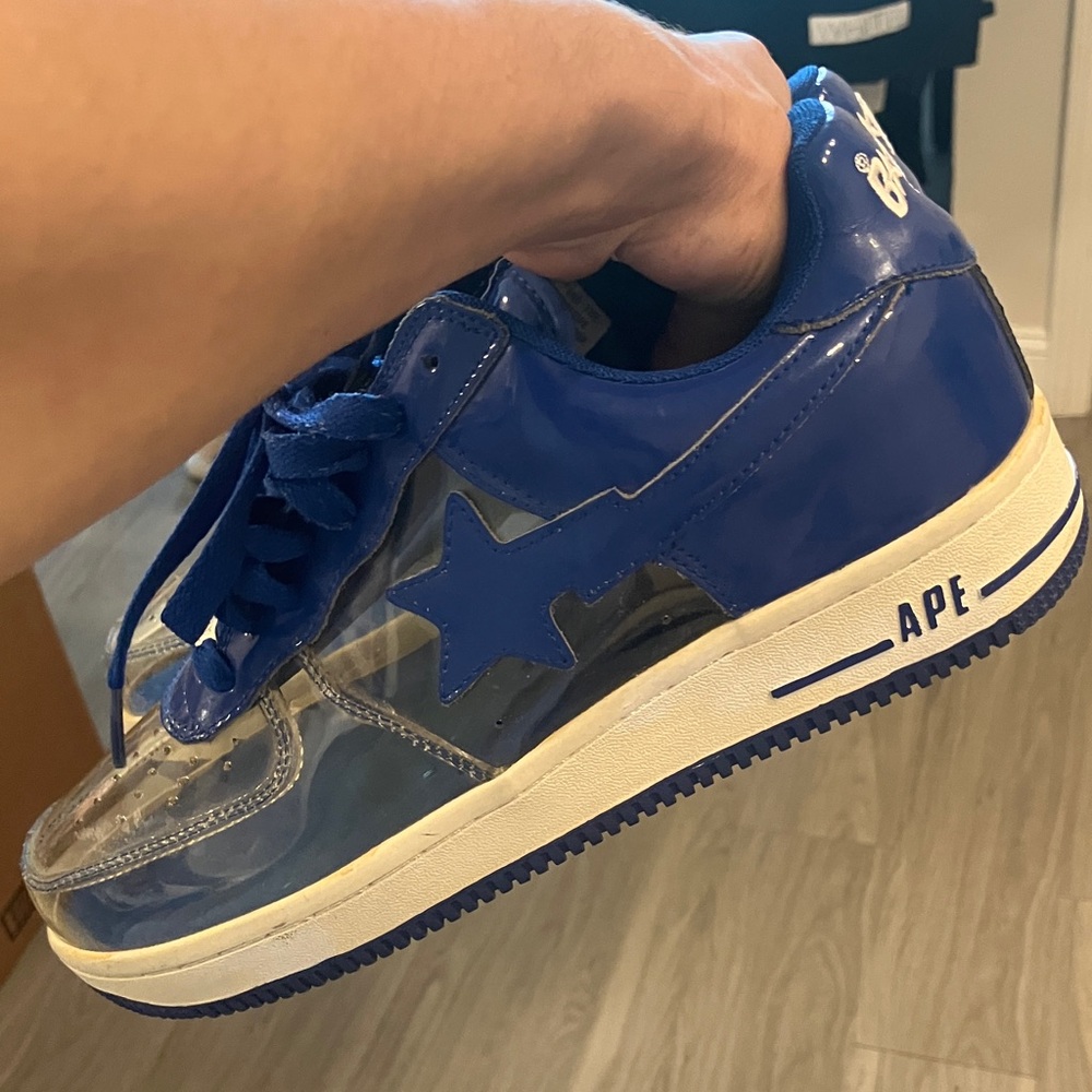 Bape Blue Patent Leather Sneakers - Picture 3 of 6